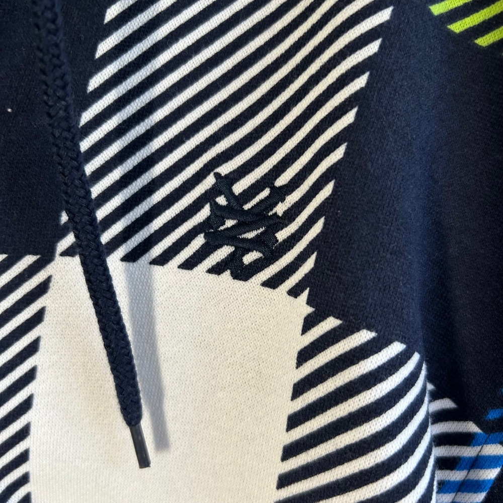 Zoo York Mens Plaid Full Zip Hoodie Sharp Green Navy Blue Fleece Lined Large NEW - Picture 3 of 11